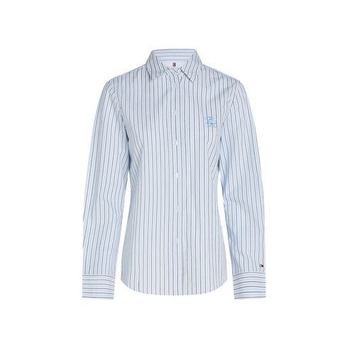 Tommy Hilfiger Camicia casual Camicia Donna Stripe regular Bianco celeste A24 - TOMMY HILFIGERWW42274 - 03H - 36 - Francavilla Moda