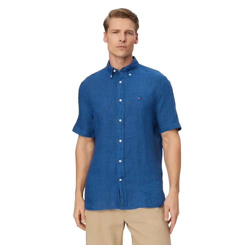 Tommy Hilfiger Camicia Camicia Uomo a manica corta in lino washed M P26-TOMMY HILFIGERMW41531-C4U-M - Francavilla Moda