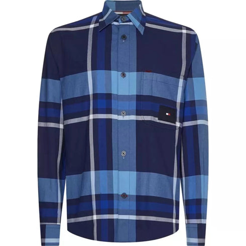Tommy Hilfiger Camicia Camicia Uomo con motivo a quadri Blu azzurra - Francavilla Moda