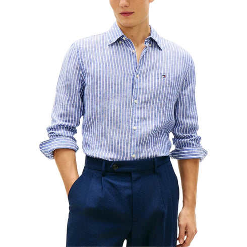 Tommy Hilfiger Camicia Camicia Uomo in lino a righe Bengal M - Francavilla Moda