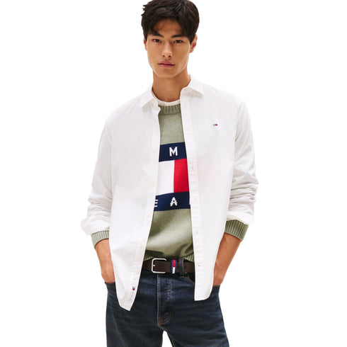 Tommy Hilfiger Camicia Camicia Uomo in popeline con logo S P26-TOMMY JEANSDM0DM22026-YBL-S - Francavilla Moda