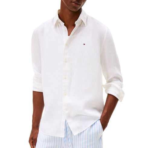 Tommy Hilfiger Camicia Camicia Uomo in puro lino lavato regular S P26-TOMMY HILFIGERMW41530-YBR-S - Francavilla Moda