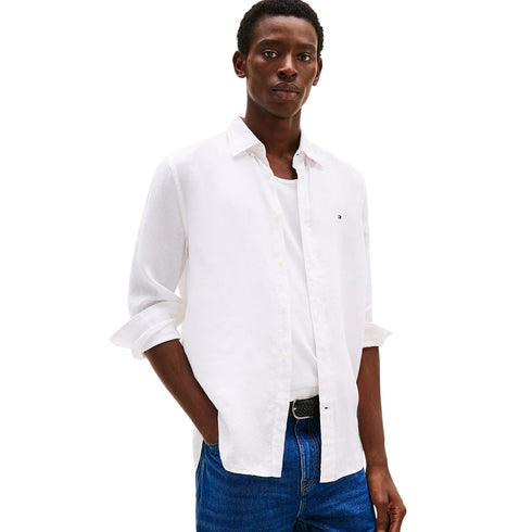 Tommy Hilfiger Camicia casual Camicia Uomo Pigment Dyed Li Solid S P25 - TOMMY HILFIGERMW34602 - YCF - S - Francavilla Moda