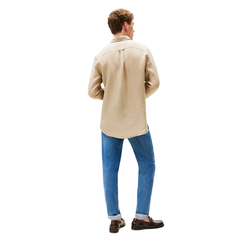 Tommy Hilfiger Camicia casual Camicia Uomo Pigment Dyed Li Solid S P25 - TOMMY HILFIGERMW34602 - RBT - S - Francavilla Moda