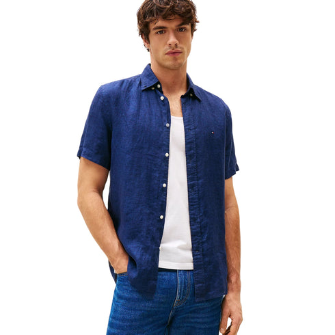 Tommy Hilfiger Camicia casual Camicia Uomo Pigment Dyed Linen M P25 - TOMMY HILFIGERMW35207 - DCC - M - Francavilla Moda