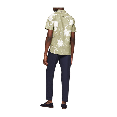 Tommy Hilfiger Camicia casual Camicia Uomo tropical a maniche corte Verde bianca - Francavilla Moda