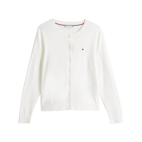 Tommy Hilfiger Cardigan Cardigan Donna a V in cotone S P25 - TOMMY HILFIGERWW42370 - YBL - S - Francavilla Moda