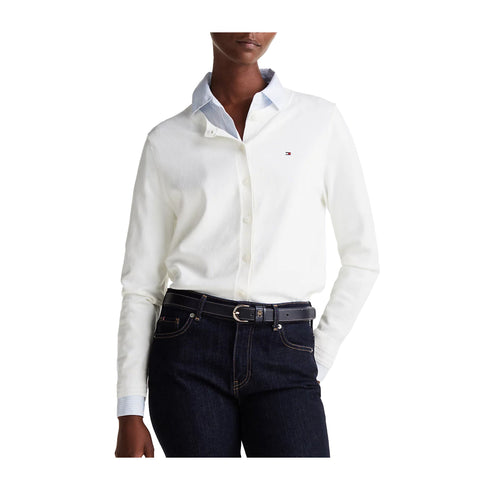 Tommy Hilfiger Cardigan Cardigan Donna a V in cotone S P25 - TOMMY HILFIGERWW42370 - YBL - S - Francavilla Moda