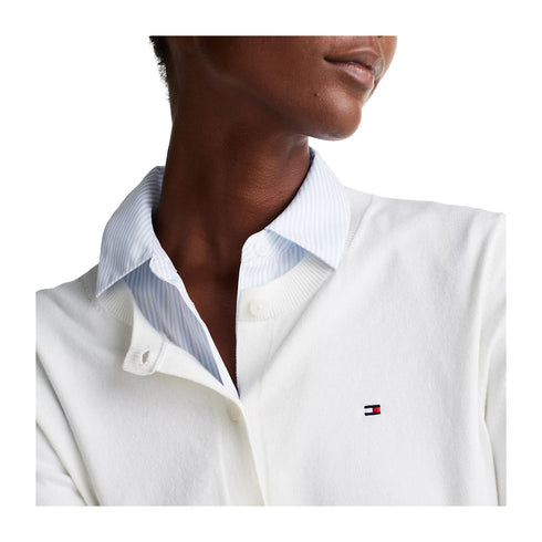 Tommy Hilfiger Cardigan Cardigan Donna a V in cotone S P25 - TOMMY HILFIGERWW42370 - YBL - S - Francavilla Moda