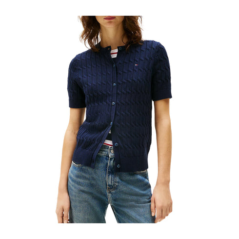 Tommy Hilfiger Cardigan Cardigan Donna Cable maniche corte S P25 - TOMMY HILFIGERWW45211 - C1G - S - Francavilla Moda