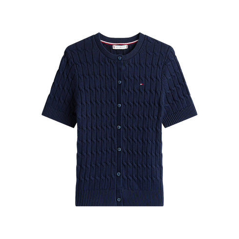 Tommy Hilfiger Cardigan Cardigan Donna Cable maniche corte S P25 - TOMMY HILFIGERWW45211 - C1G - S - Francavilla Moda