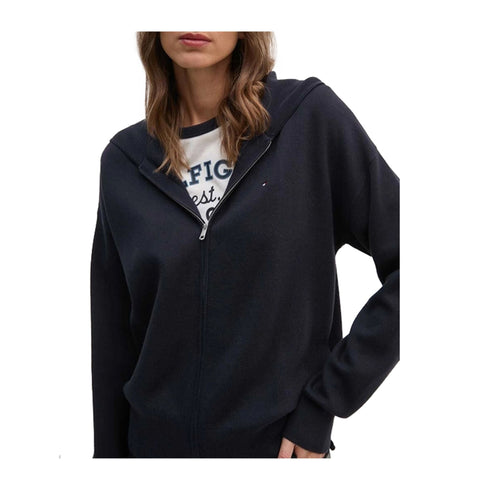 Tommy Hilfiger Cardigan Cardigan Donna con zip Blu - Francavilla Moda