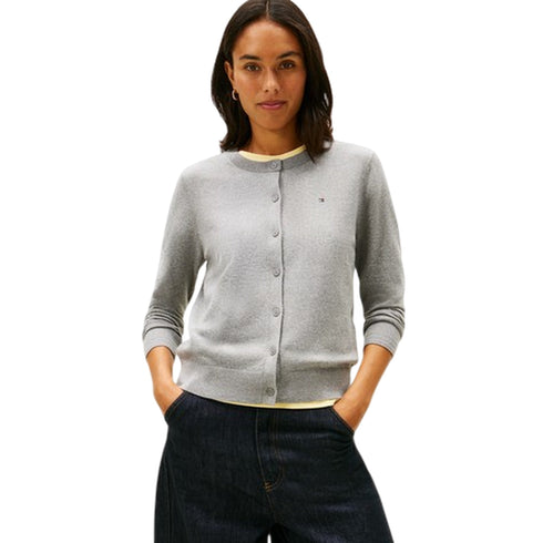 Tommy Hilfiger Cardigan bott. Cardigan donna in cotone bott. JERSEY FINE S P26-TOMMY HILFIGERWW42370-P61-S - Francavilla Moda