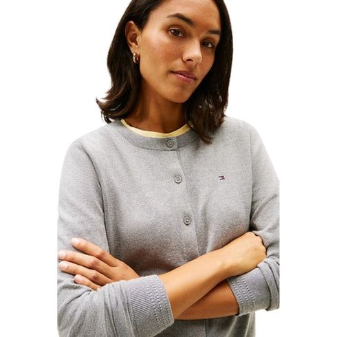 Tommy Hilfiger Cardigan bott. Cardigan donna in cotone bott. JERSEY FINE S P26-TOMMY HILFIGERWW42370-P61-S - Francavilla Moda