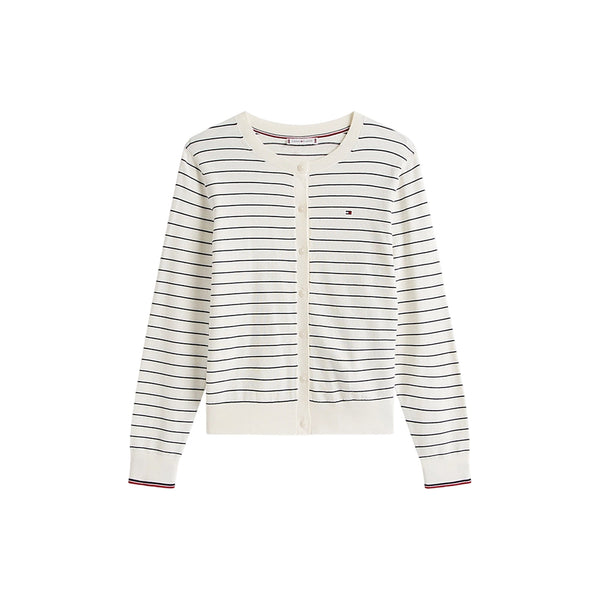 Tommy Hilfiger Cardigan Cardigan Donna in jersey a righe XS - Francavilla Moda