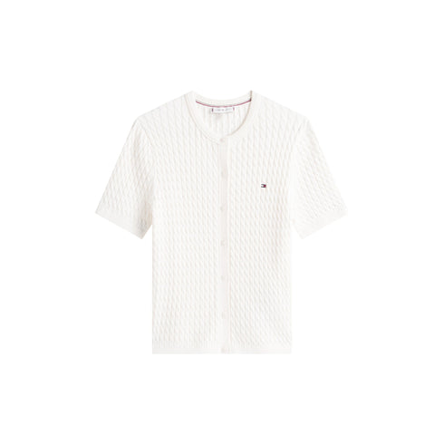 Tommy Hilfiger Cardigan Cardigan Donna maniche corte a trecce S A25-TOMMY HILFIGERWW45707-YA8-S - Francavilla Moda