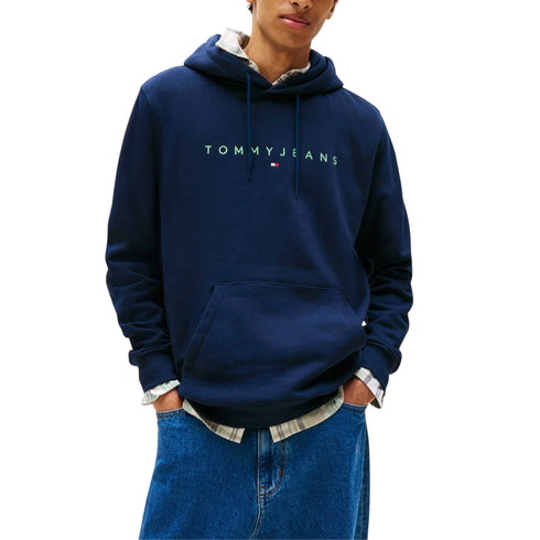 Tommy Hilfiger Felpa con cappuccio Felpa con cappuccio e logo lineare ricamato S A25-TOMMY JEANSDM20746-0GY-S - Francavilla Moda
