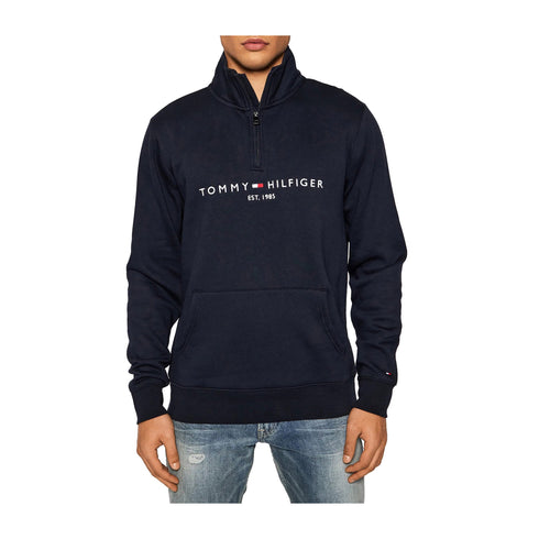 Tommy Hilfiger Felpa con zip Felpa Uomo con mezza zip e stampa Blu - Francavilla Moda