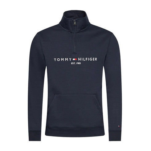 Tommy Hilfiger Felpa con zip Felpa Uomo con mezza zip e stampa Blu - Francavilla Moda