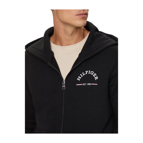 Tommy Hilfiger Felpa con zip Felpa Uomo con zip e logo lettering Nero - Francavilla Moda