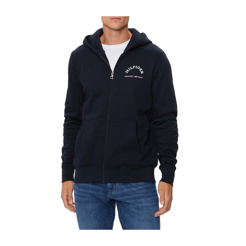 Tommy Hilfiger Felpa con zip Felpa Uomo con zip e logo lettering Blu A24 - TOMMY HILFIGERMW35571 - DW5 - XXX - Francavilla Moda