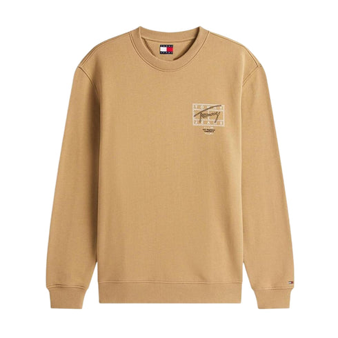 Tommy Hilfiger Felpa giro Felpa Uomo Girocollo in Cotone maxi logo S - Francavilla Moda