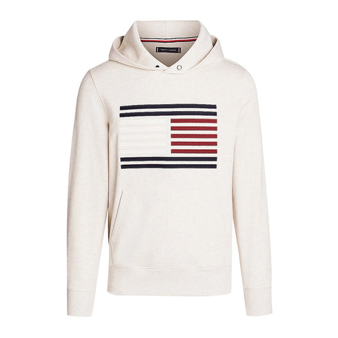 Tommy Hilfiger Felpa con cappuccio Felpa Uomo logo in grosgrain Latte A24 - TOMMY HILFIGERMW37117 - HCX - M - Francavilla Moda