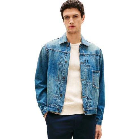 Tommy Hilfiger Giacche Giacca uomo trucker in denim con fibbia sul retro S - Francavilla Moda