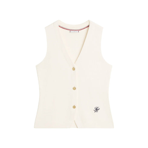 Tommy Hilfiger Gilet Gilet Slim da Donna con scollo a V S - Francavilla Moda