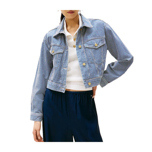 Tommy Hilfiger Giacca leggera Giubbino Donna in denim a righe 36 - Francavilla Moda