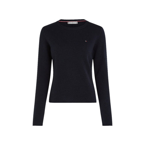TOMMY HILFIGER Pullover Maglia Donna con orli arrotolati Blu A24 - TOMMY HILFIGERWW44161 - DW5 - S - Francavilla Moda
