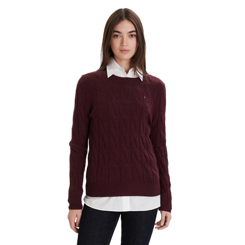 Tommy Hilfiger Pullover Maglia Donna girocollo a trecce XXS A25-TOMMY HILFIGERWW43586-XIH-XXS - Francavilla Moda