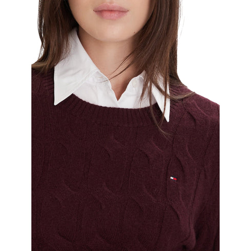 Tommy Hilfiger Pullover Maglia Donna girocollo a trecce XXS A25-TOMMY HILFIGERWW43586-XIH-XXS - Francavilla Moda