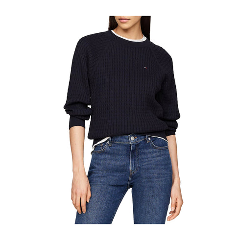 Tommy Hilfiger Pullover Maglia Donna lavorata a trecce Blu - Francavilla Moda