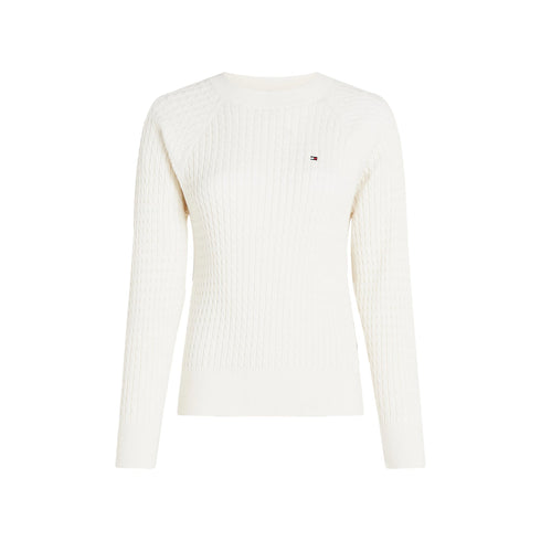 Tommy Hilfiger Maglia Maglia Donna lavorata a trecce Panna A24 - TOMMY HILFIGERWW41142 - Z00 - S - Francavilla Moda