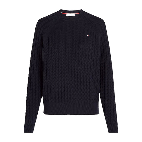 Tommy Hilfiger Pullover Maglia Donna lavorata a trecce Blu - Francavilla Moda