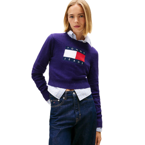 Tommy Hilfiger Pullover Maglia Donna Sparkle Flag S A25-TOMMY JEANSDW21690-VLY-S - Francavilla Moda