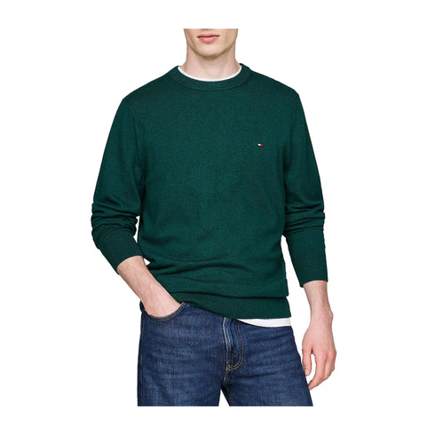 Tommy Hilfiger Pullover Maglia Uomo a girocollo in cotone Verde A24 - TOMMY HILFIGERMW28046 - MRC - S - Francavilla Moda