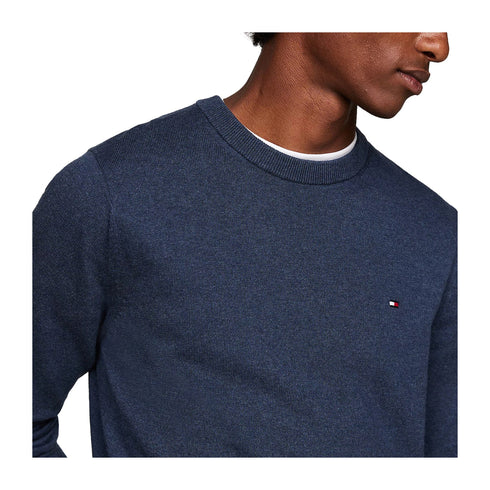 Tommy Hilfiger Pullover Maglia Uomo a girocollo in cotone Indaco A24 - TOMMY HILFIGERMW28046 - DVI - S - Francavilla Moda