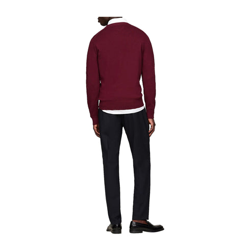 Tommy Hilfiger Pullover Maglia Uomo a girocollo in cotone Bordeau A24 - TOMMY HILFIGERMW28046 - VLP - S - Francavilla Moda