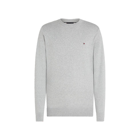 Tommy Hilfiger Pullover Maglia Uomo a girocollo in cotone Grigio chiaro A24 - TOMMY HILFIGERMW28046 - P01 - S - Francavilla Moda
