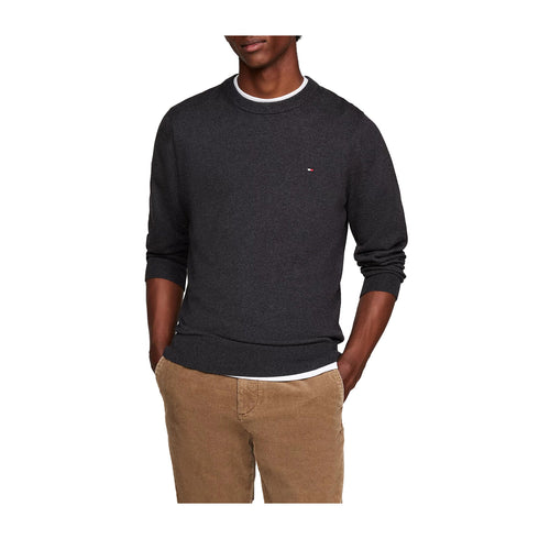 Tommy Hilfiger Pullover Maglia Uomo a girocollo in cotone Grigio scuro A24 - TOMMY HILFIGERMW28046 - P92 - S - Francavilla Moda