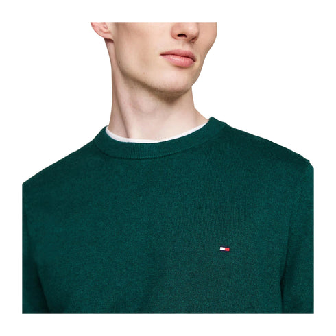Tommy Hilfiger Pullover Maglia Uomo a girocollo in cotone Verde A24 - TOMMY HILFIGERMW28046 - MRC - S - Francavilla Moda