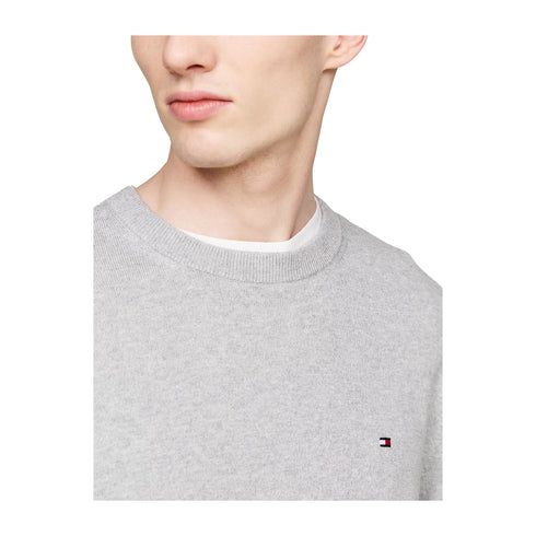 Tommy Hilfiger Pullover Maglia Uomo a girocollo in cotone Grigio chiaro A24 - TOMMY HILFIGERMW28046 - P01 - S - Francavilla Moda