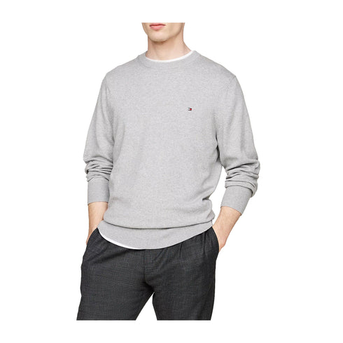 Tommy Hilfiger Pullover Maglia Uomo a girocollo in cotone Grigio chiaro A24 - TOMMY HILFIGERMW28046 - P01 - S - Francavilla Moda