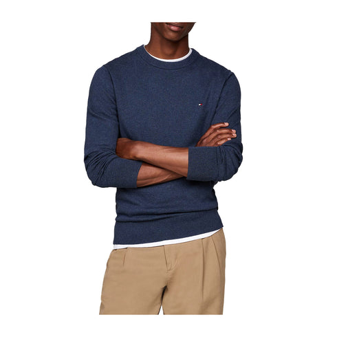 Tommy Hilfiger Pullover Maglia Uomo a girocollo in cotone Indaco A24 - TOMMY HILFIGERMW28046 - DVI - S - Francavilla Moda