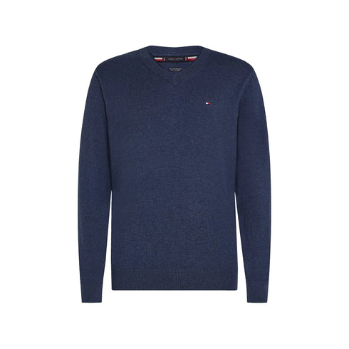 Tommy Hilfiger Pullover Maglia Uomo con scollo a V Indaco A24 - TOMMY HILFIGERMW28047 - DVI - M - Francavilla Moda