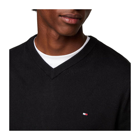 Tommy Hilfiger Pullover Maglia Uomo con scollo a V Blu - Francavilla Moda