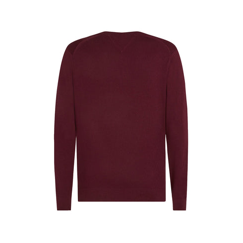 Tommy Hilfiger Pullover Maglia Uomo con scollo a V Bordeaux A24 - TOMMY HILFIGERMW28047 - VLP - M - Francavilla Moda