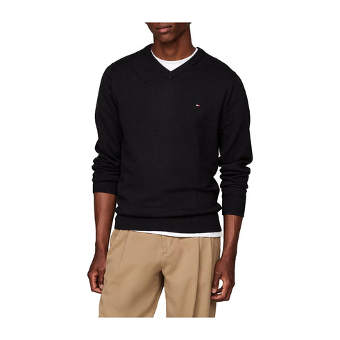 Tommy Hilfiger Pullover Maglia Uomo con scollo a V Blu - Francavilla Moda